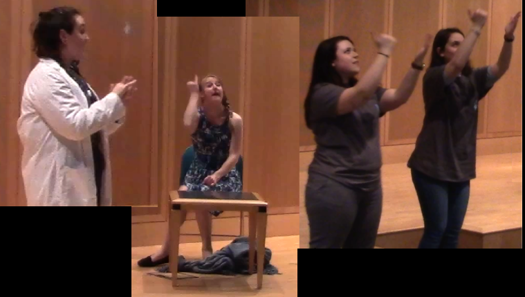 members of the SLLA lab performing at UConn's Deaf Awareness Day 2018